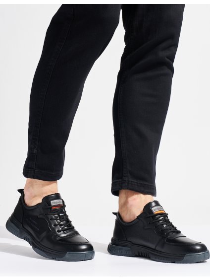 Fekete férfi fűzős tornacipő
