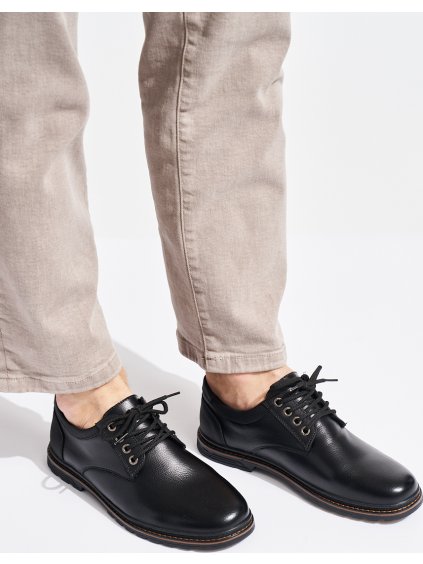 Fekete férfi fűzős bokacsizma