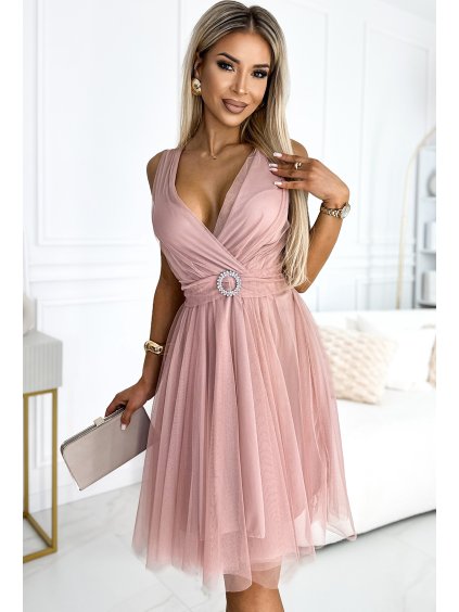 Világos rózsaszín tüll rövid ruha OLGA