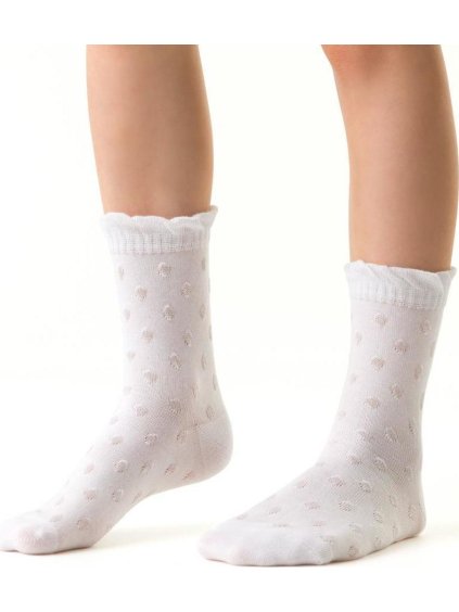 Fehér lány zokni finom pamutból