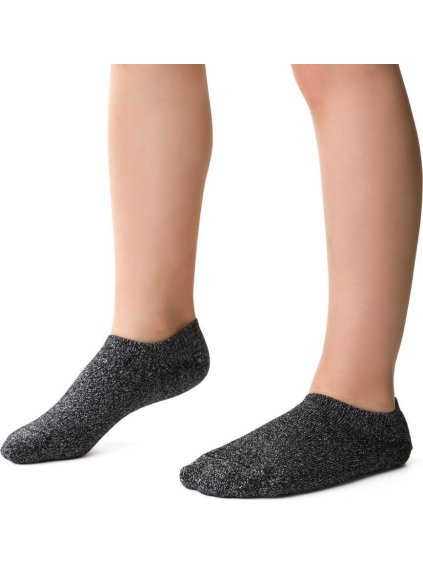 Fekete-ezüst bambusz alacsony zokni lányoknak Art.152
