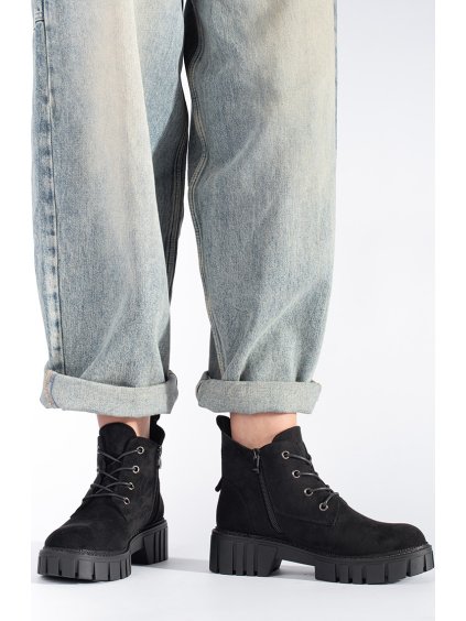 Alacsony velúr fűzős bokacipő Sergio Leone