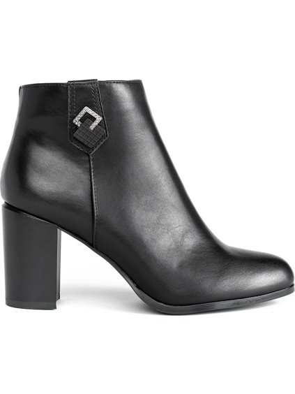 Fekete elegáns blokksarkú bokacsizma Sergio Leone