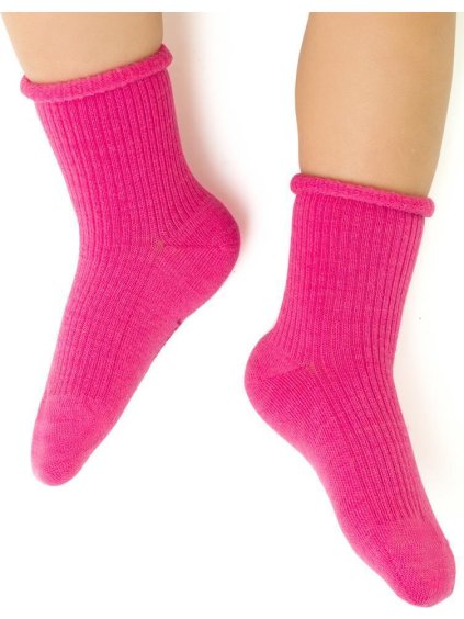 Sötét rózsaszín, nem kompressziós gyermek merinó zokni Art.130