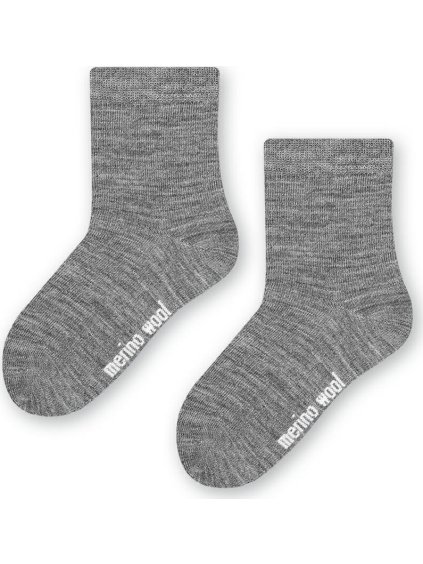 Gyermek szürke melange zokni merinó gyapjúból Art.130