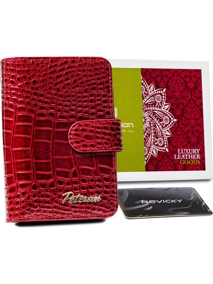 Peterson piros cipzáras pénztárca Y035