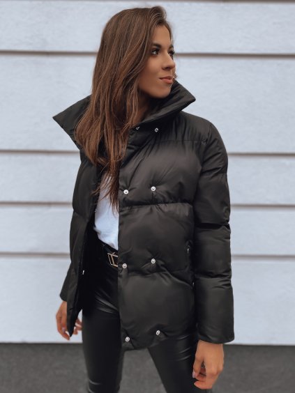 Fekete női téli rövid kabát