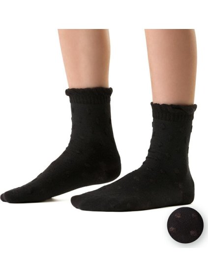 Fekete lány zokni áttört mintával