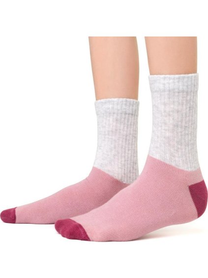 Rózsaszín-szürke zokni lányoknak Art.014