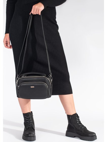 Fekete női Sergio Leone platform trapper cipő