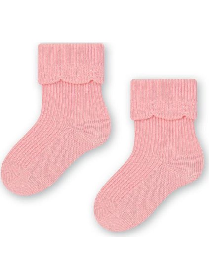 Korall színű lány bambusz zokni Art.145