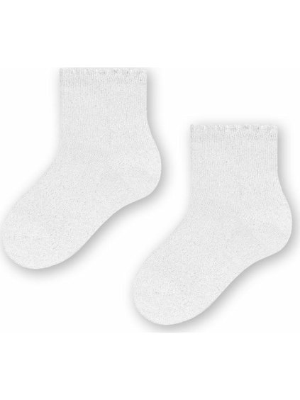Fehér-ezüst bambusz zokni babáknak Art.145