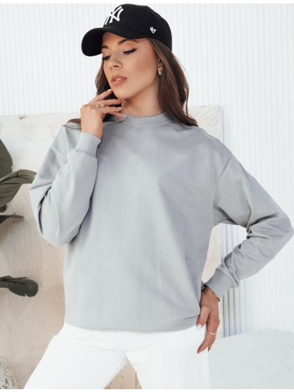 Világosszürke női basic pulóver SWAN