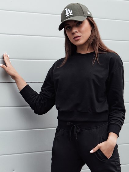 Fekete női basic pulóver CASUALVIBE