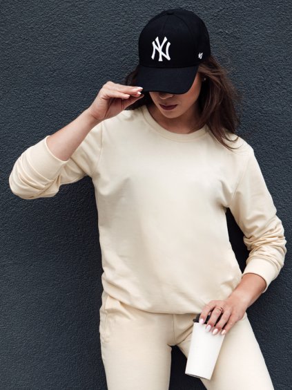 Krém színű női basic pulóver GLAMFLAIR