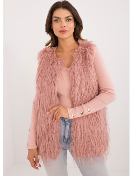 Púder szőrme mellény