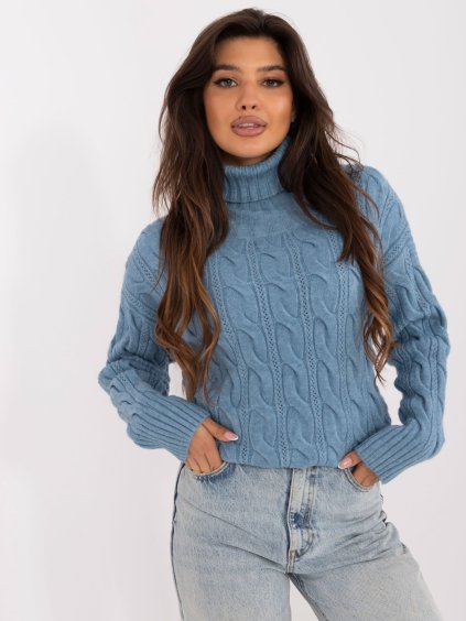 Kék fonott mintás garbó