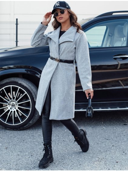 Világosszürke női őszi kabát CELESTIA