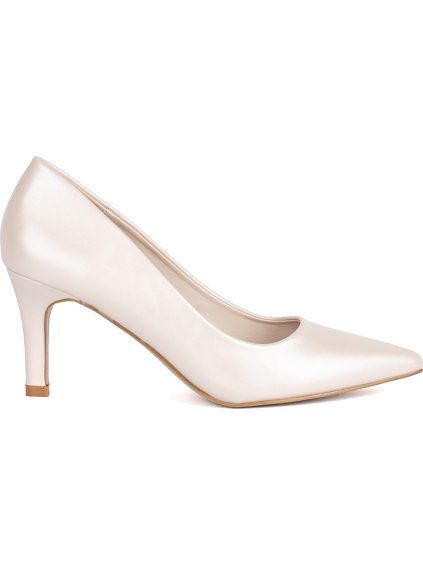 Klasszikus elegáns gyöngyházfényű cipő vékony sarkon