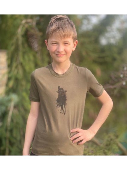 Gyermek khaki póló medve nyomattal