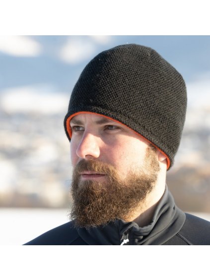 Fekete-narancssárga kétoldalas funkcionális sportsapka