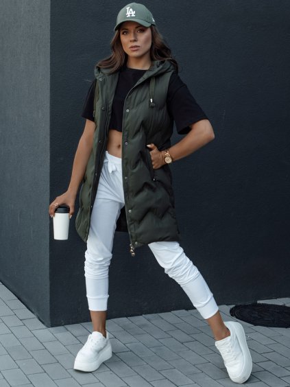 Sötétzöld női steppelt mellény TAMIRA