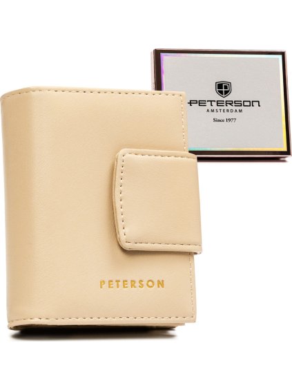 Peterson bézs kis patentos pénztárca Y795