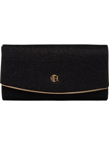 Rovicky fekete kistáska csillogó textúrával és levehető lánccal