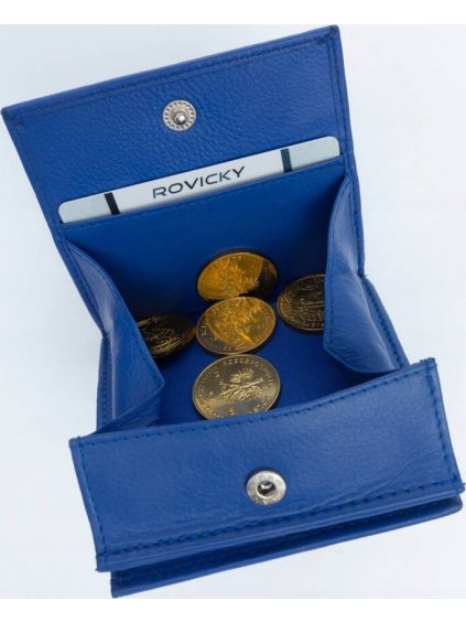 Rovicky kék praktikus pénztárca természetes bőrből V396