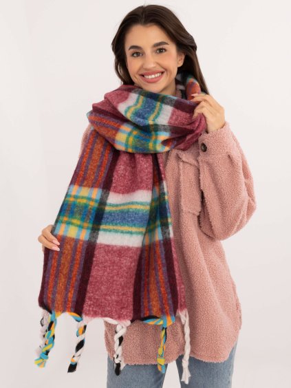 Bordó csíkos meleg sál