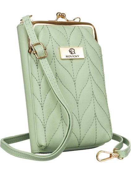 Világoszöld steppelt 2 az 1-ben pénztárca V290