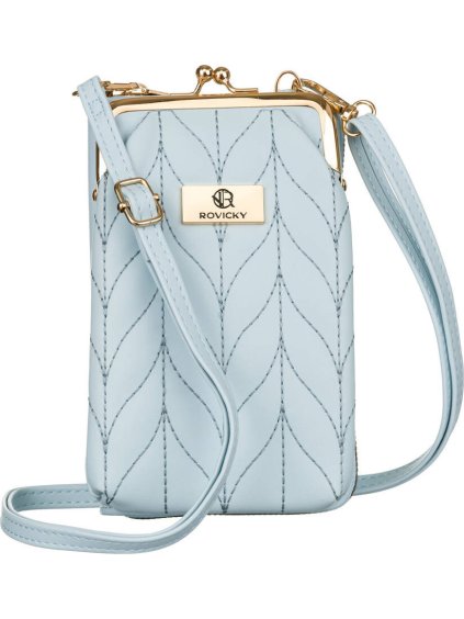 Világoskék steppelt 2 az 1-ben pénztárca V289