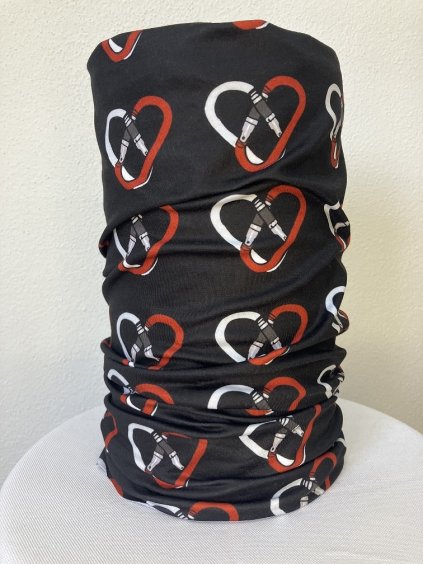 Fekete többfunkciós yakmelegítő nyomattal