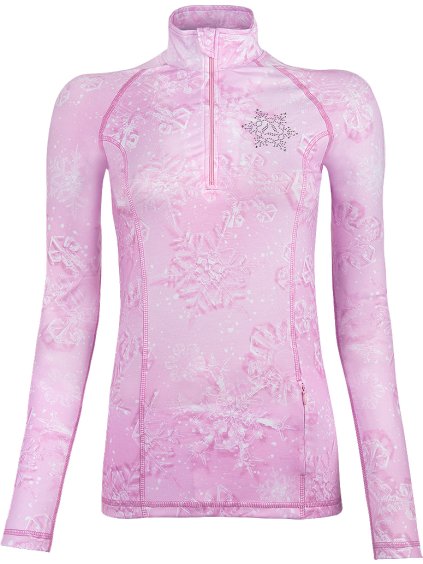 Világos rózsaszín női funkcionális garbó hópehely nyomattal