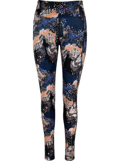 Női fekete-kék funkcionális mintás leggings