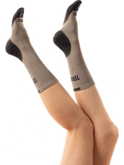 Bézs-fekete magas funkcionális zokni