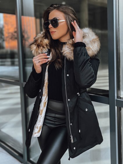 Fekete meleg téli parka GARNET