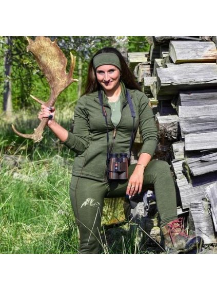 Női zöld funkcionális pulóver