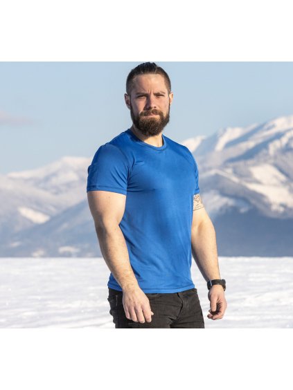 Funkcionális férfi kék póló