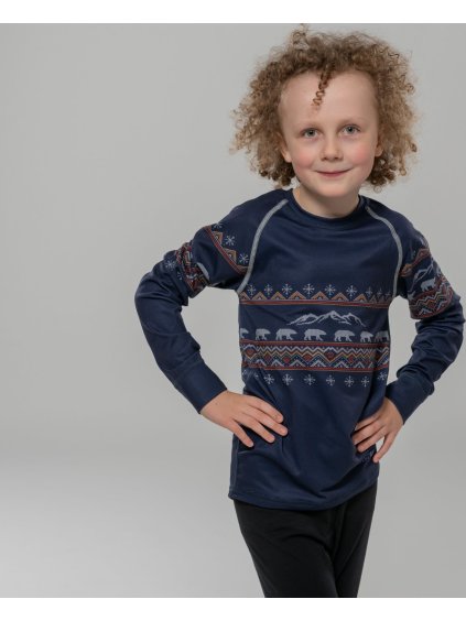 Sötétkék gyerek termopóló nyomattal