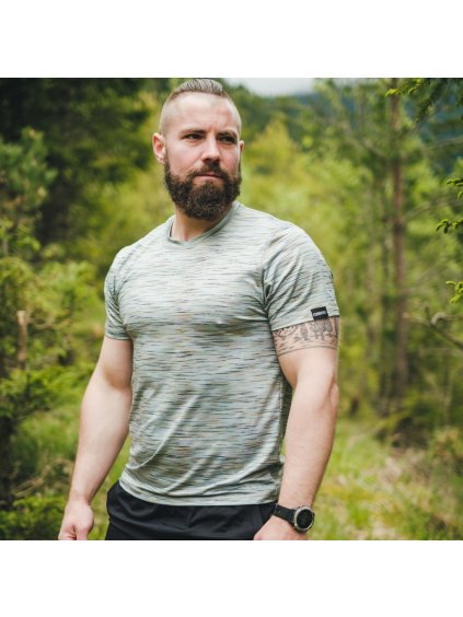 Világoszöld funkcionális póló, rövid ujjú