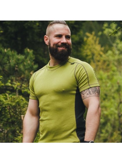Férfi neonsárga funkcionális póló