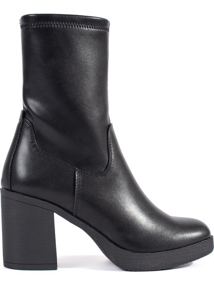 Fekete női Sergio Leone  blokksarkú csizma, sarok 8 cm