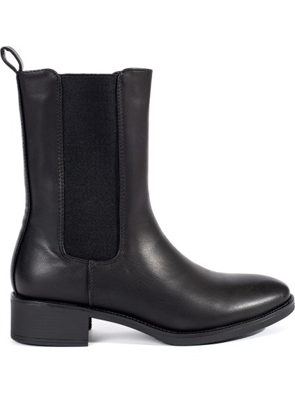 Fekete női alacsony csizma, sarok 3,5 cm