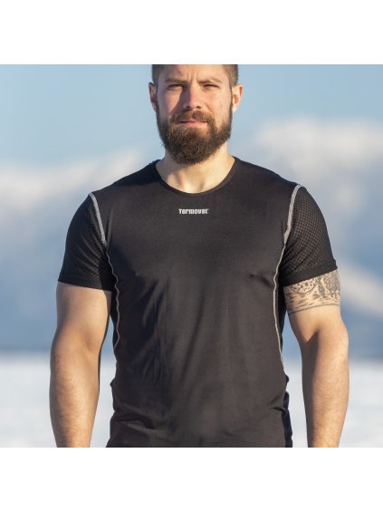 Férfi fekete funkcionális póló