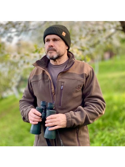 Férfi polár barna pulóver