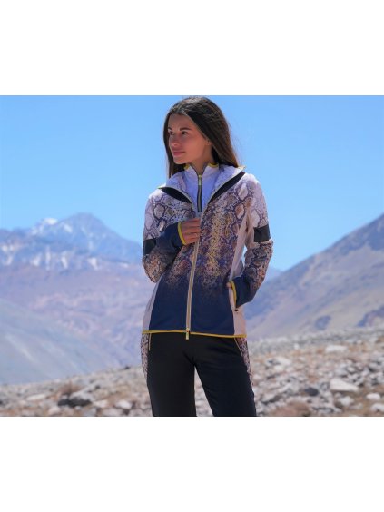 Funkcionális női pulóver kígyóbőr mintával