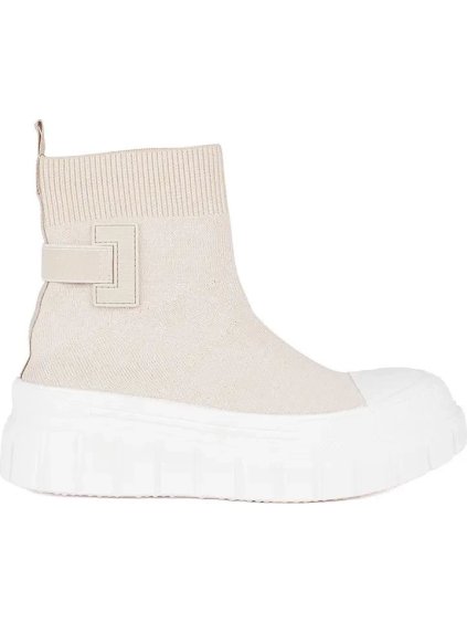 Világos bézs magas platformos tornacipő