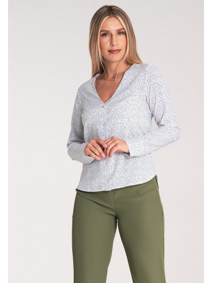 Női mintás blúz finom vonalakkal