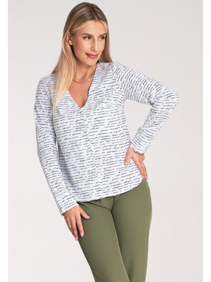 Női mintás blúz felirattal